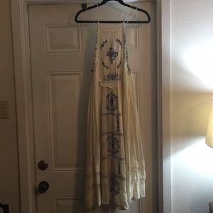 Free People Embroidered Apron Dress